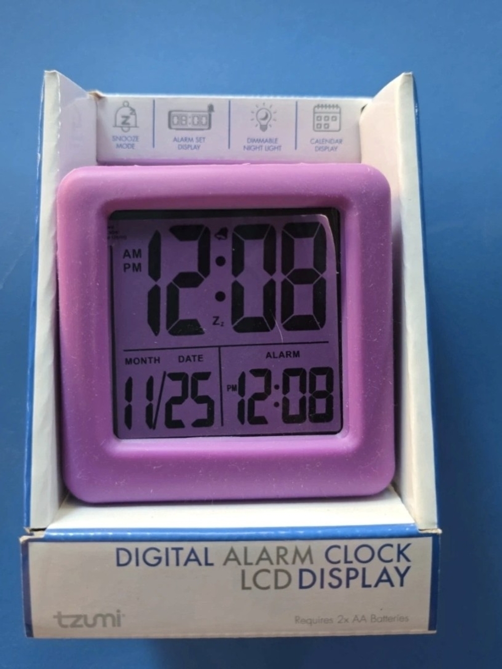 Tzumi Digital Alarm Clock with an LCD Display